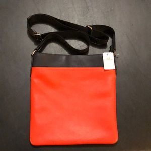 Orange and Black Medium size Cross body purse